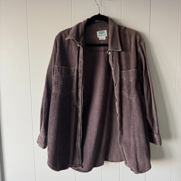SoHo Compagnie Corduroy Button Down Shirt Brown Streetwise Oversized Casual Laye - Picture 1 of 4